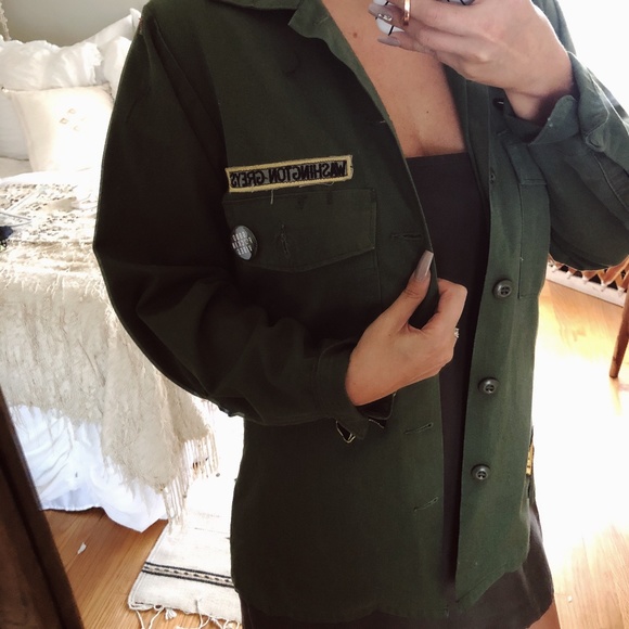 Army Surplus Jacket with Patches - Picture 3 of 4